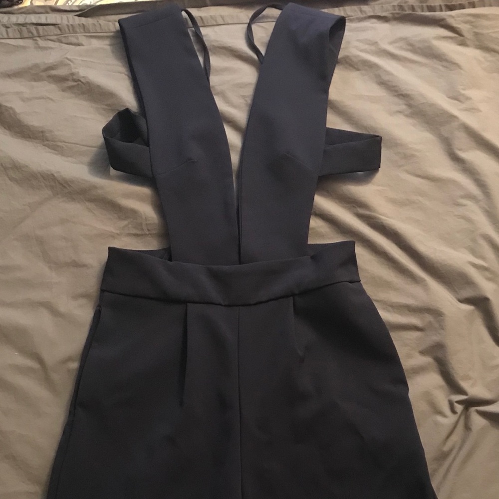 Navy Blue Big Leg Romper
